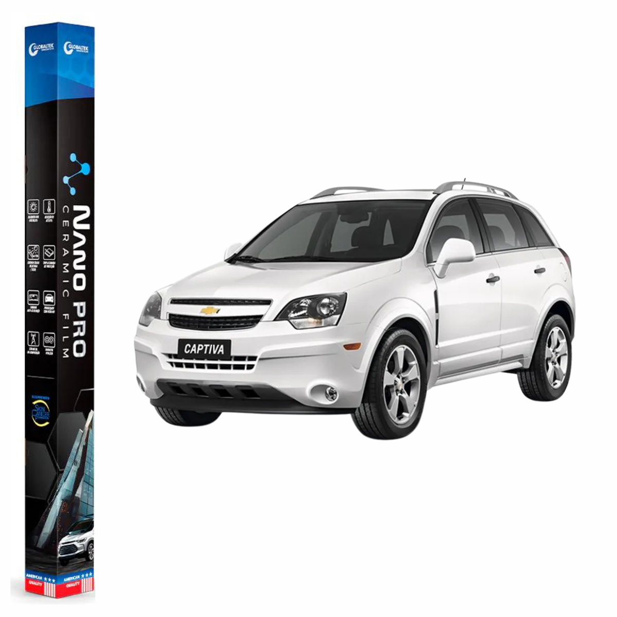 Película Insulfilm Nano Cerâmica Automotiva Térmica - CHEVROLET CAPTIVA