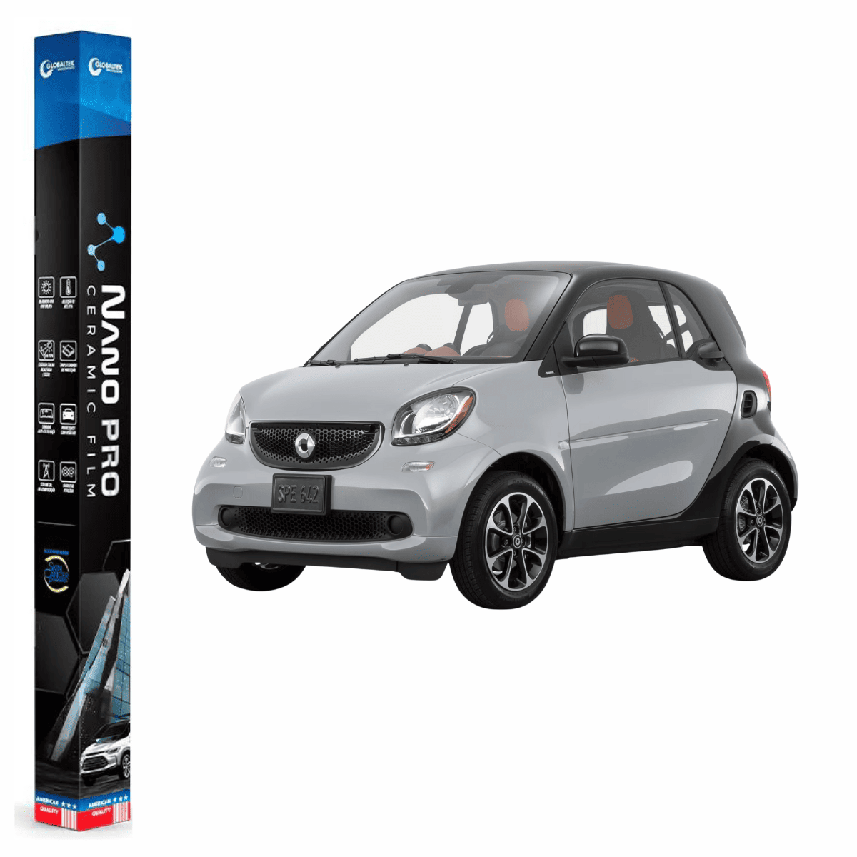 Película Insulfilm Nano Cerâmica Automotiva Térmica - SMART CAR FORTWO
