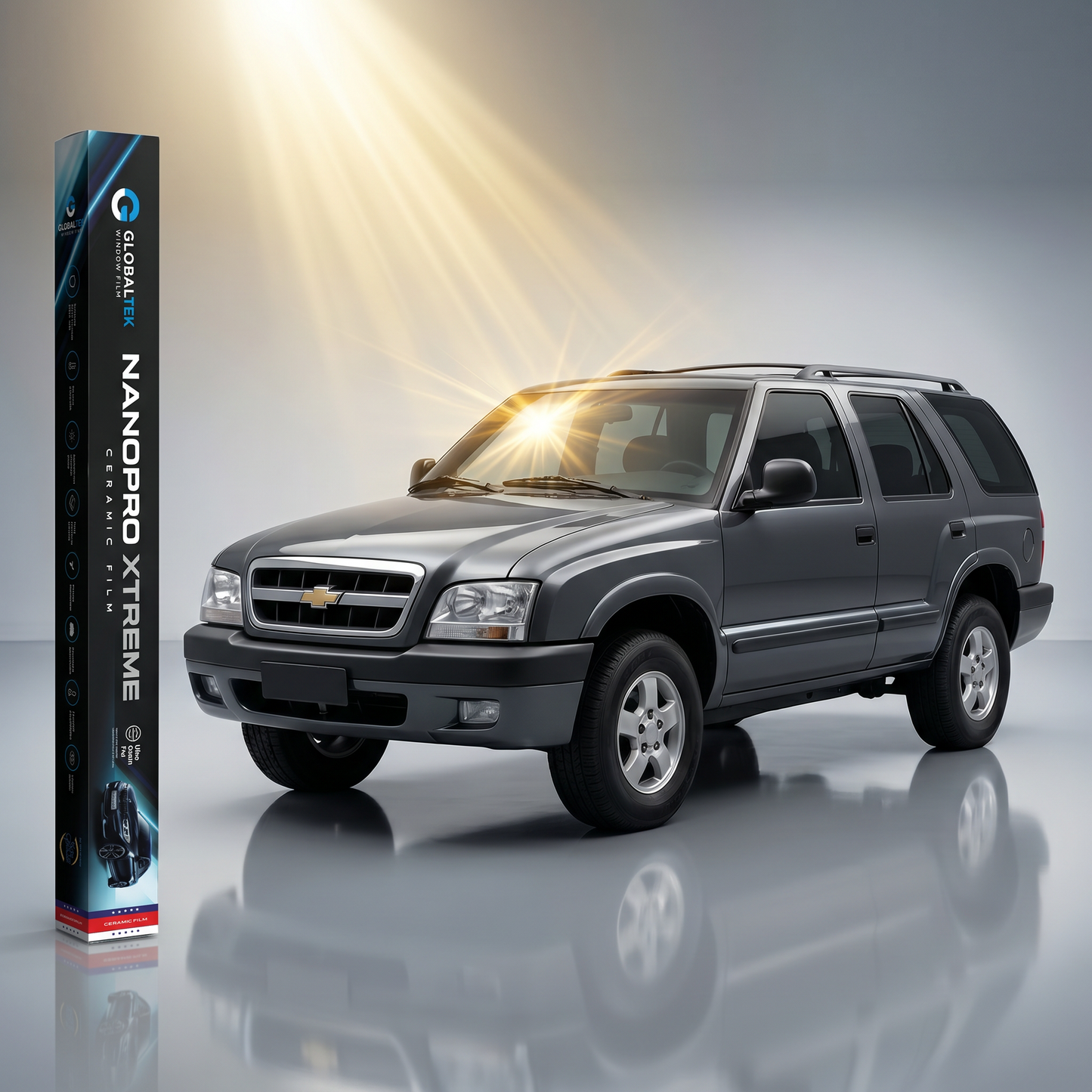 Insulfilm Nano Cerâmica Chevrolet Blazer — Compatível com geração K2 (1995-2005) — Corte Computadorizado Sob Medida — Película Térmica Premium Nanopro Xtreme
