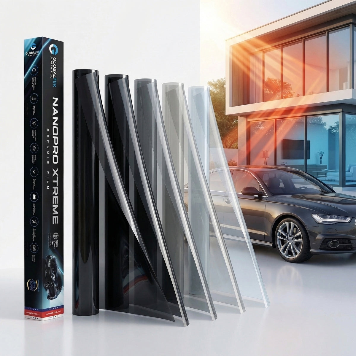 Película Nano cerâmica Premium c/ redução de calor - Sob medida por m²