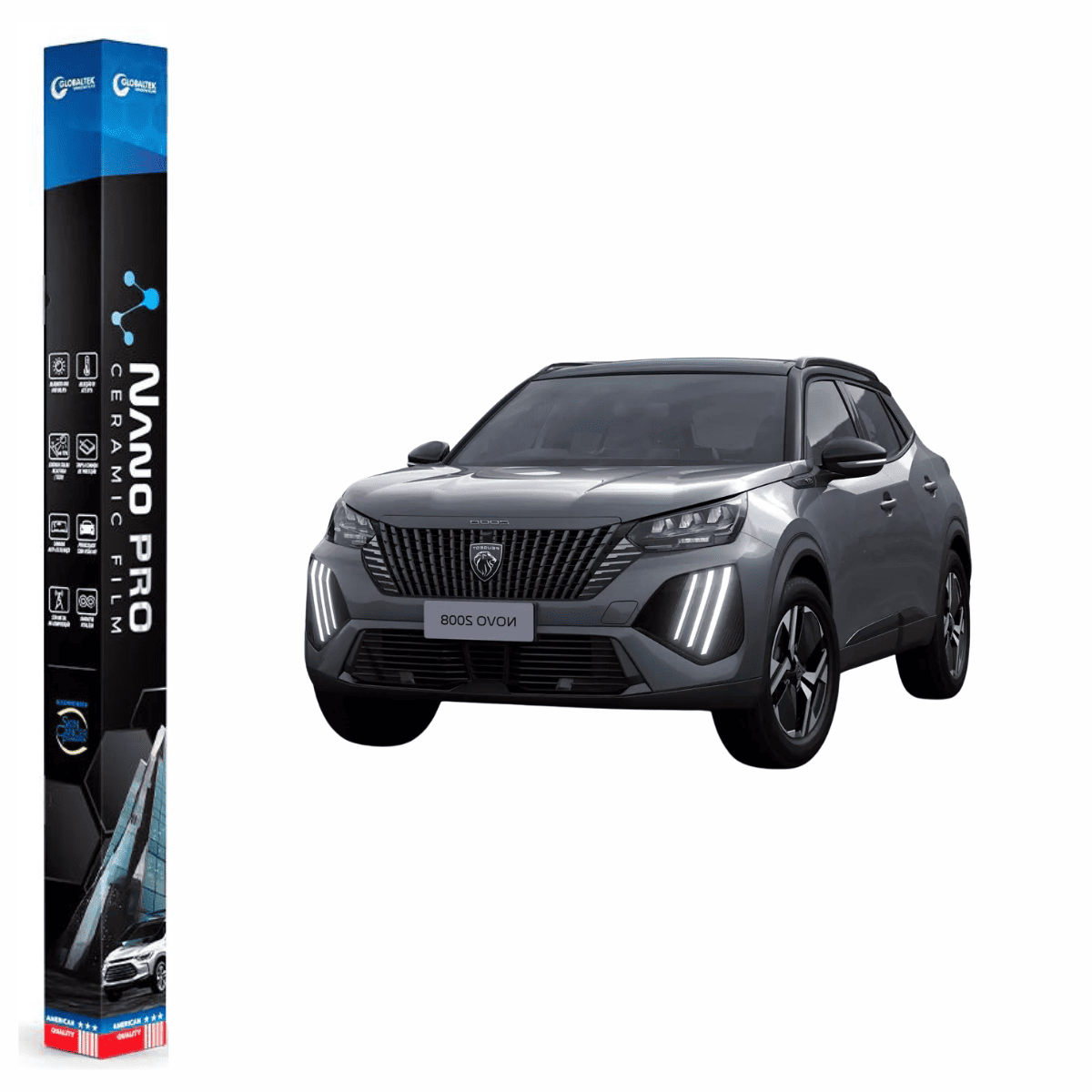 Película Insulfilm Nano Cerâmica Automotiva Térmica - PEUGEOT 2008 ELÉTRICO