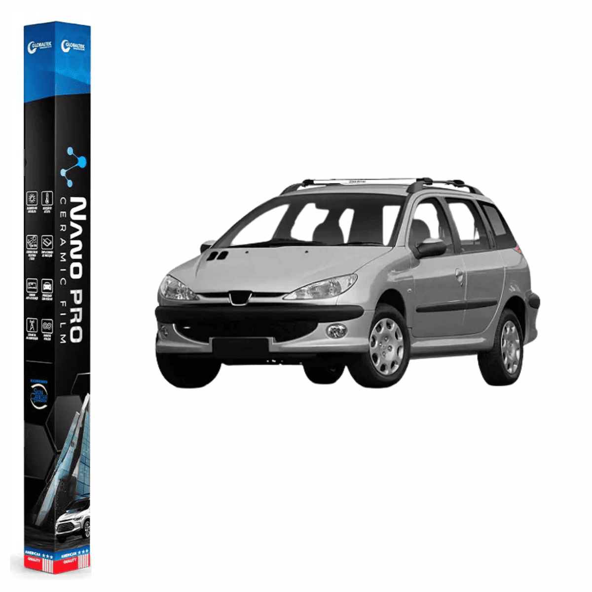 Película Insulfilm Nano Cerâmica Automotiva Térmica - PEUGEOT 206 SW