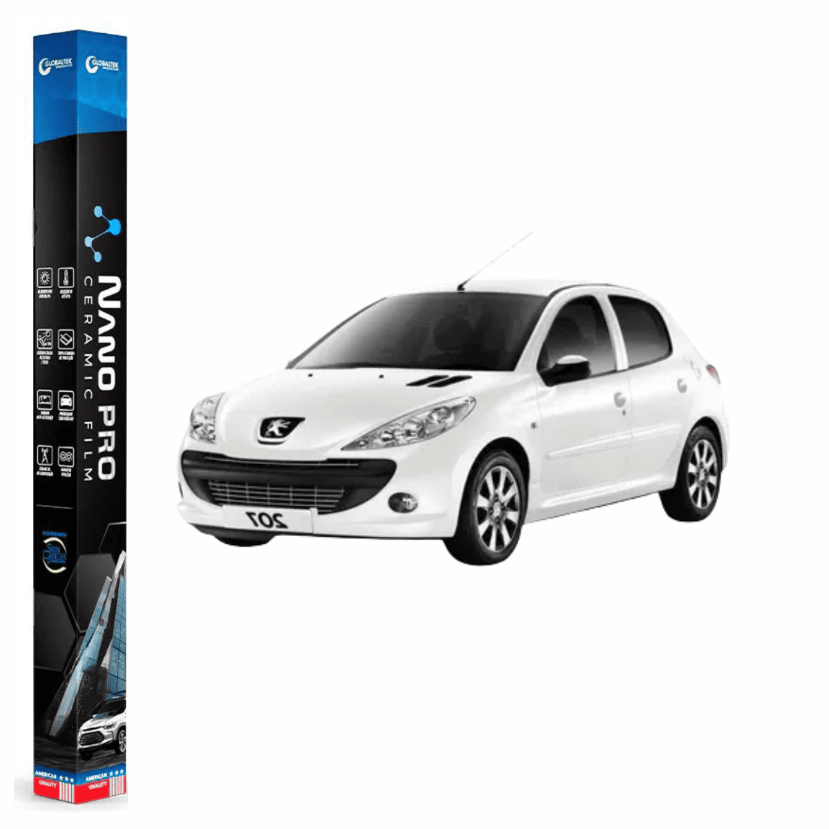 Película Insulfilm Nano Cerâmica Automotiva Térmica - PEUGEOT 207 HATCH
