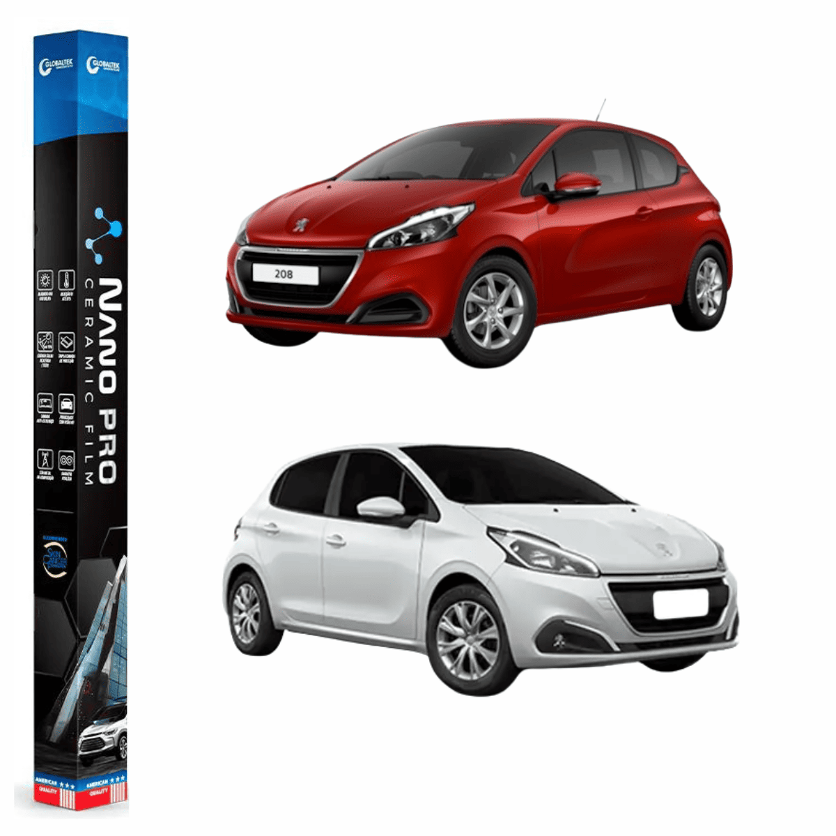 Película Insulfilm Nano Cerâmica Automotiva Térmica - PEUGEOT 208