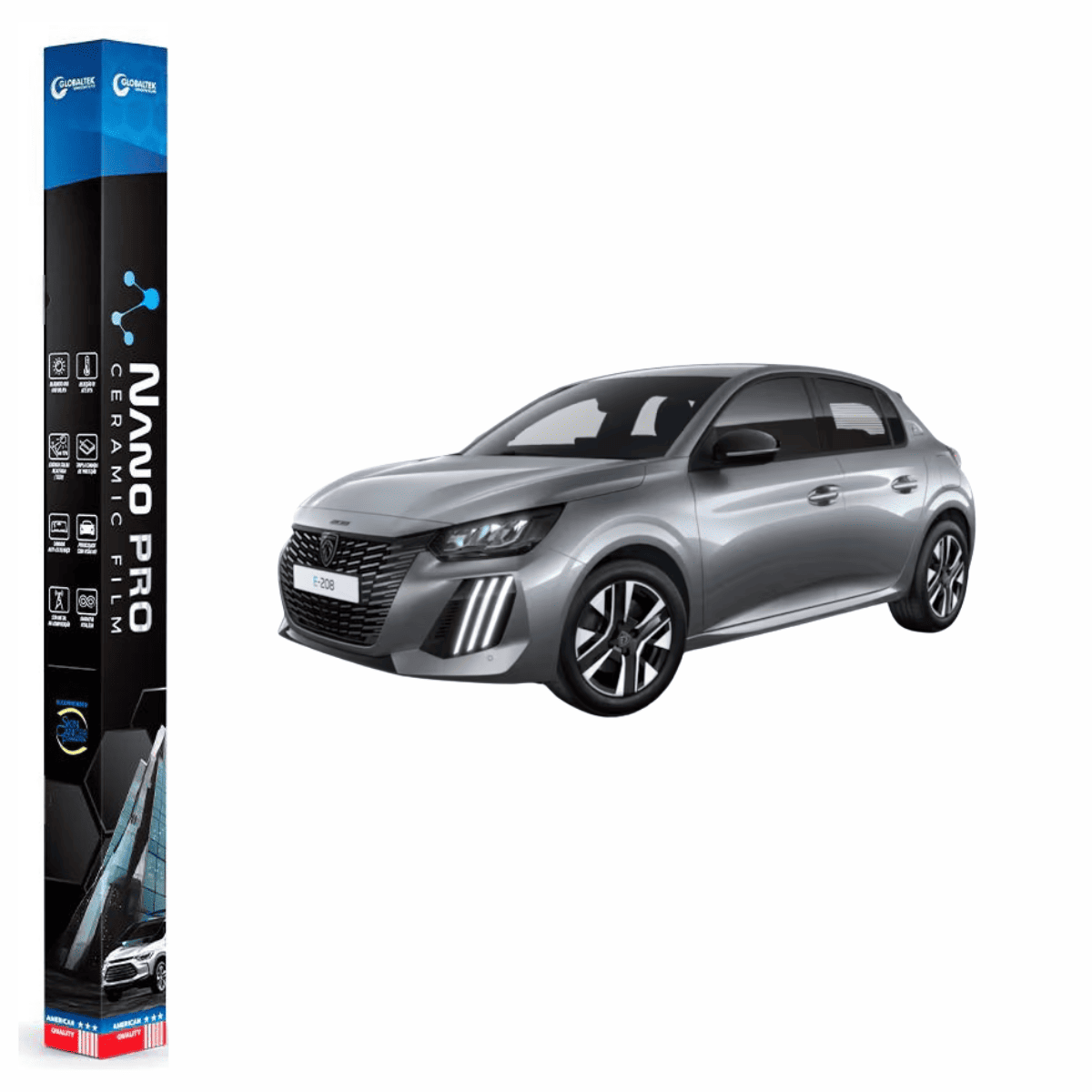 Película Insulfilm Nano Cerâmica Automotiva Térmica - PEUGEOT 208 ELÉTRICO