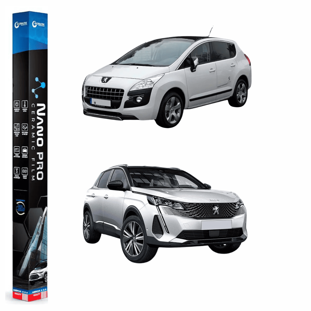 Película Insulfilm Nano Cerâmica Automotiva Térmica - PEUGEOT 3008