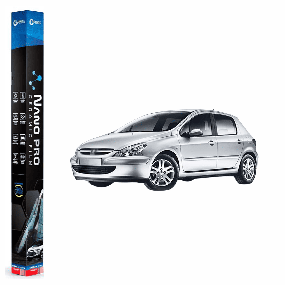Película Insulfilm Nano Cerâmica Automotiva Térmica - PEUGEOT 307