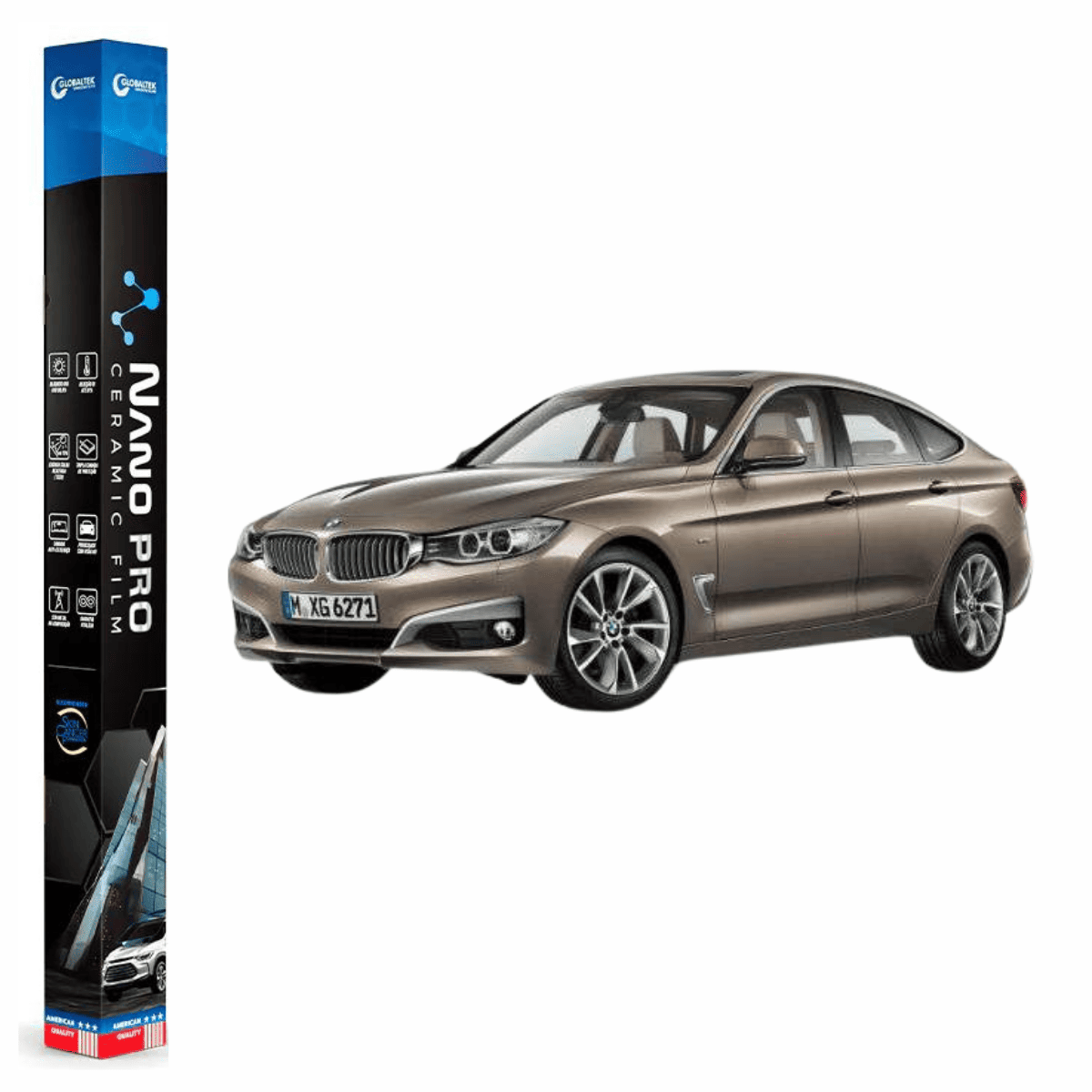 Película Insulfilm Nano Cerâmica Automotiva Térmica - BMW SERIE 3 GRAN TURISMO