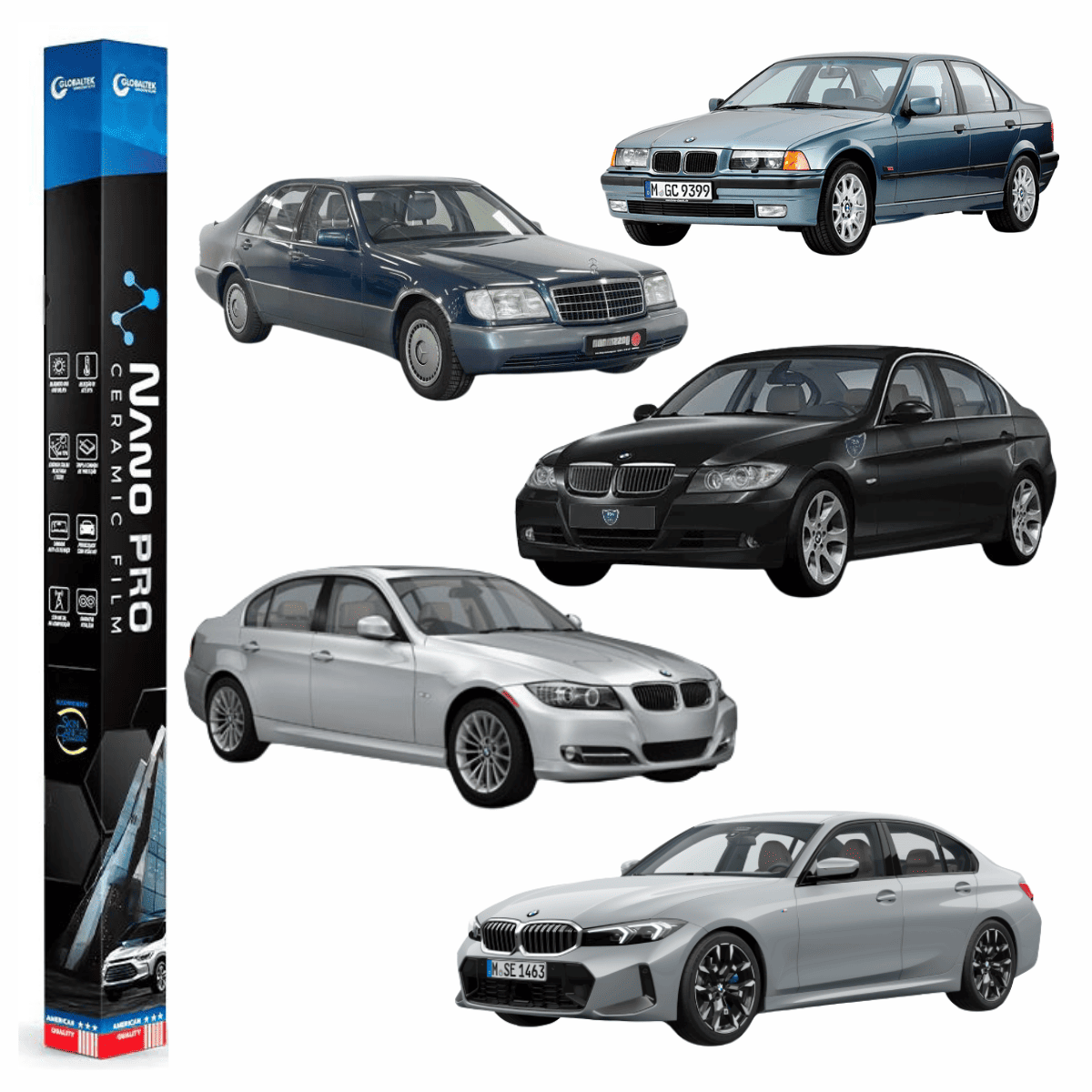 Película Insulfilm Nano Cerâmica Automotiva Térmica - BMW SERIE 3 SEDAN 320