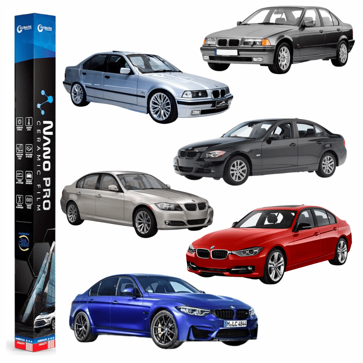 Película Insulfilm Nano Cerâmica Automotiva Térmica - BMW SERIE 3 SEDAN 328