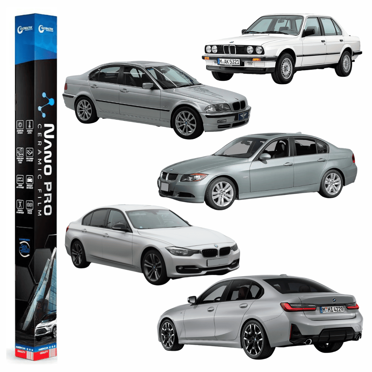 Película Insulfilm Nano Cerâmica Automotiva Térmica - BMW SERIE 3 SEDAN 330