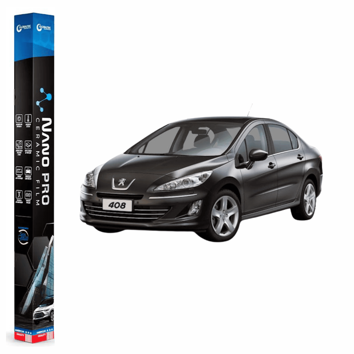 Película Insulfilm Nano Cerâmica Automotiva Térmica - PEUGEOT 408