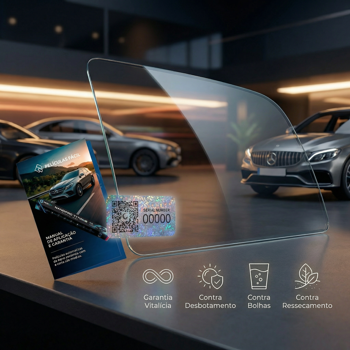 Película Nano cerâmica Premium c/ redução de calor - Sob medida por m²