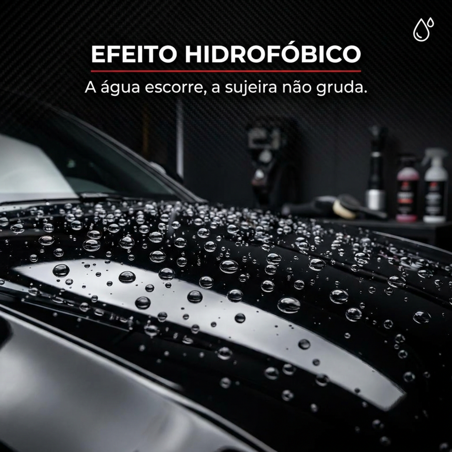 Película PPF Fosco Shield Pro — efeito hidrofóbico repele água e sujeira