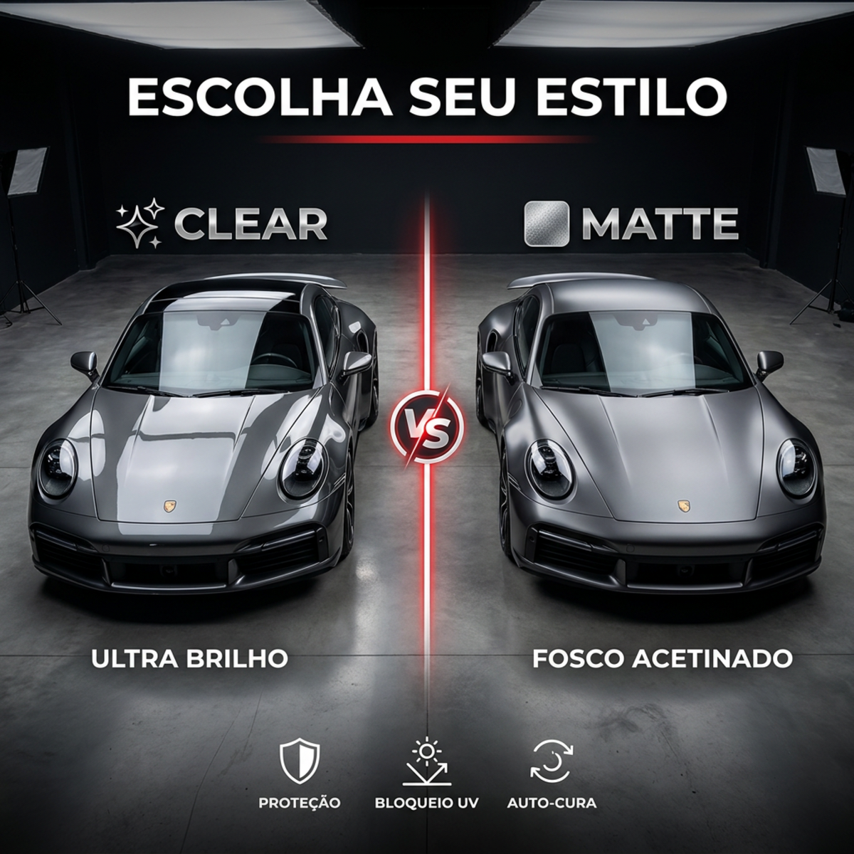 Película PPF Fosco Shield Pro — escolha seu acabamento Clear ou Matte
