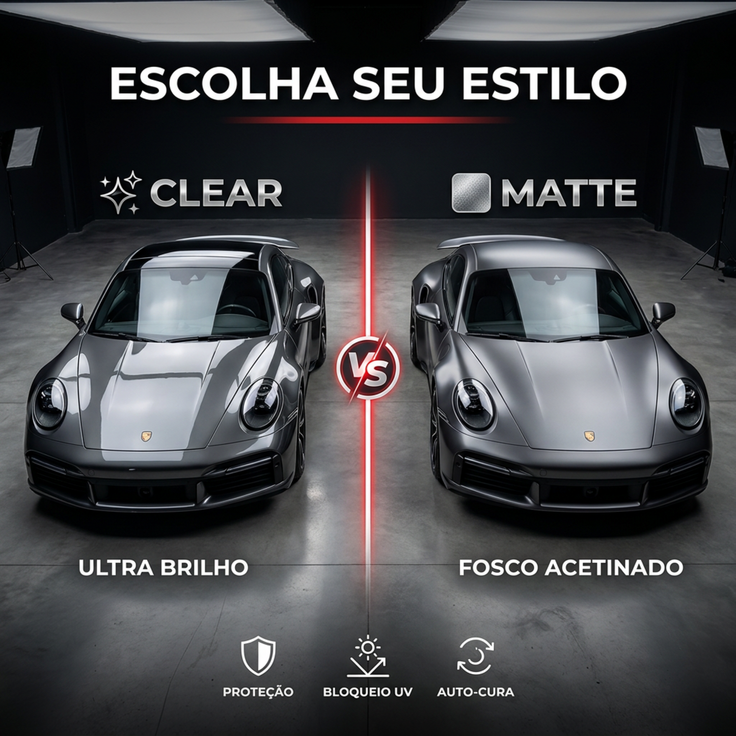 Película PPF Fosco Shield Pro — escolha seu acabamento Clear ou Matte