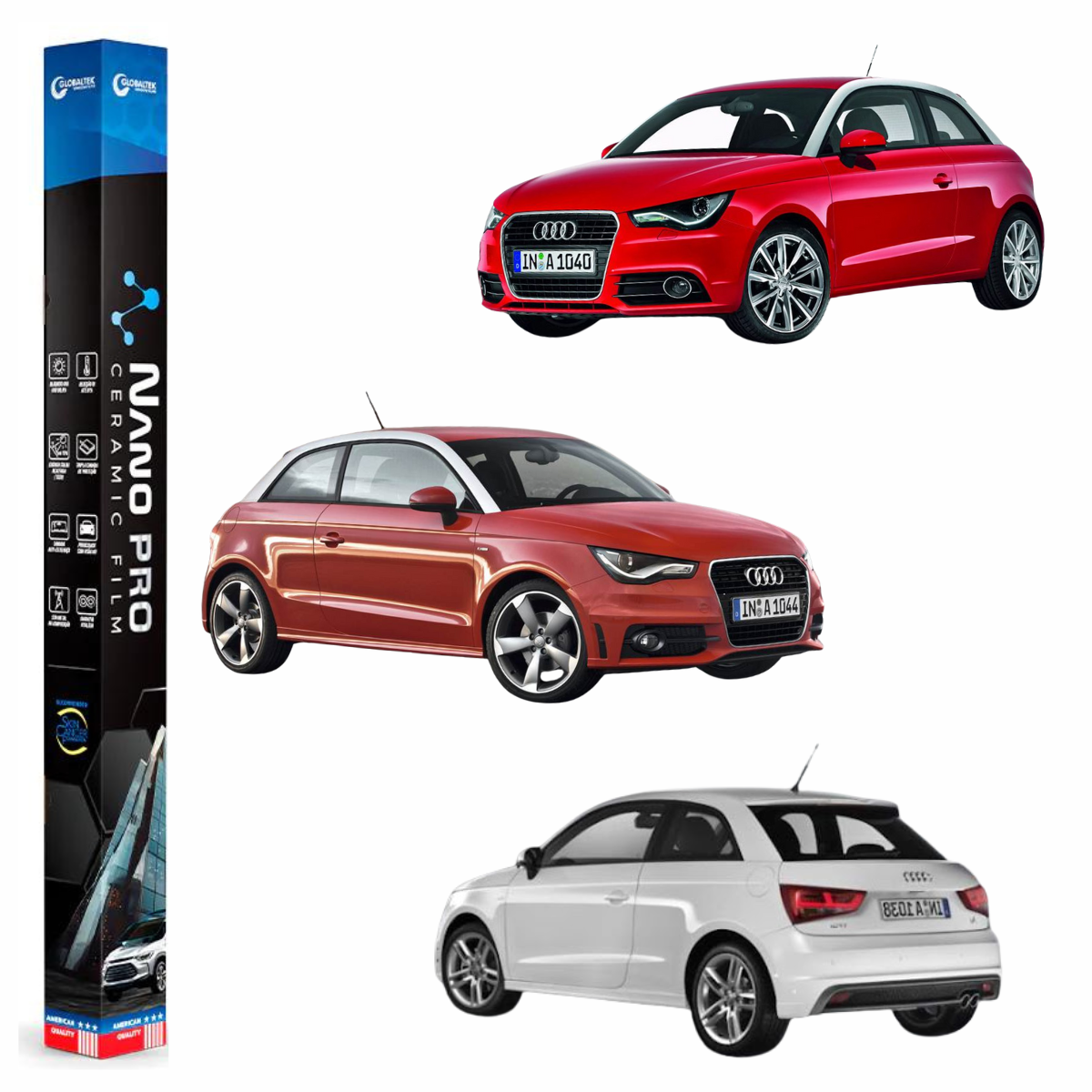 Película Nano Cerâmica Automotiva Térmica Audi A1 2 Portas | Sob Medida