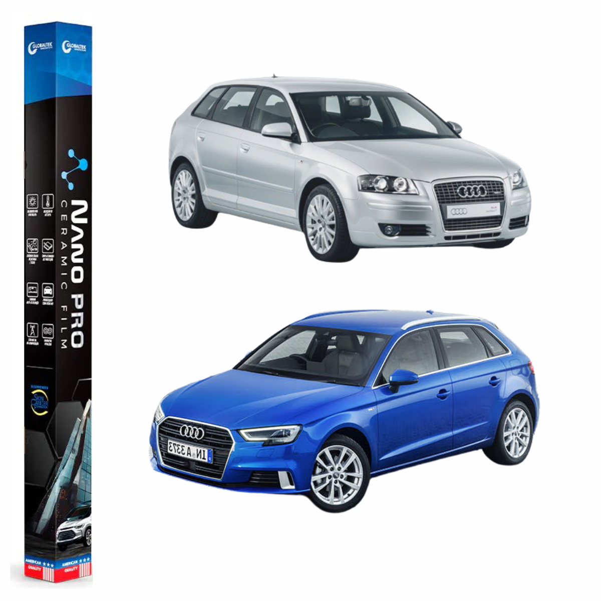 Película Nano Cerâmica Automotiva Térmica Audi A3 Hatch | Sob Medida