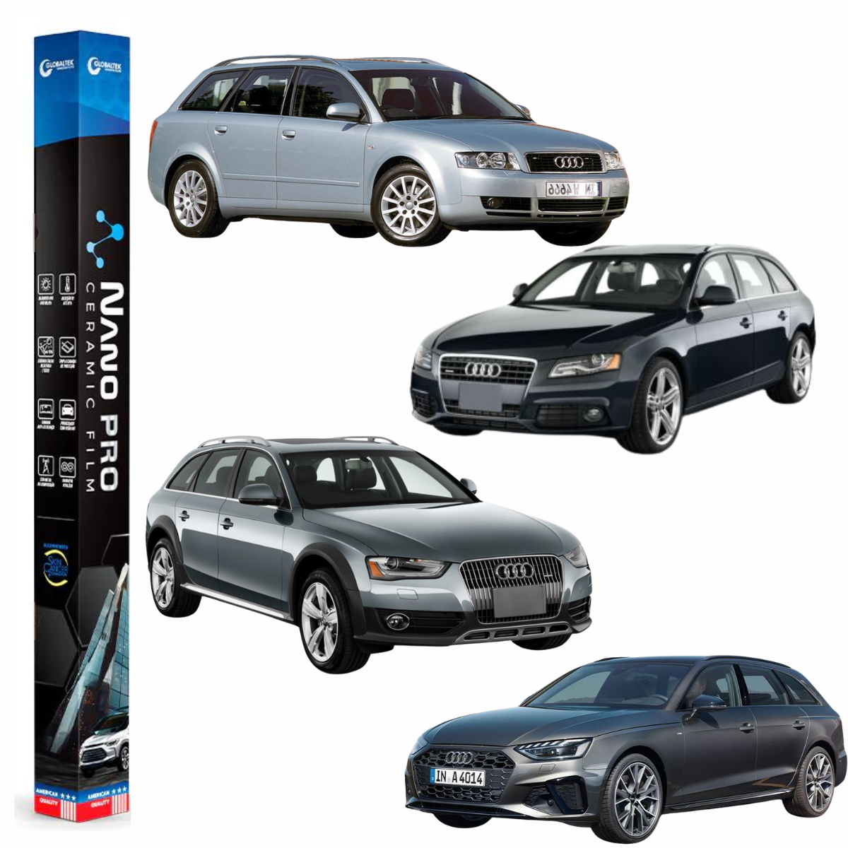 Película Nano Cerâmica Automotiva Térmica Audi A4 Wagon | Sob Medida