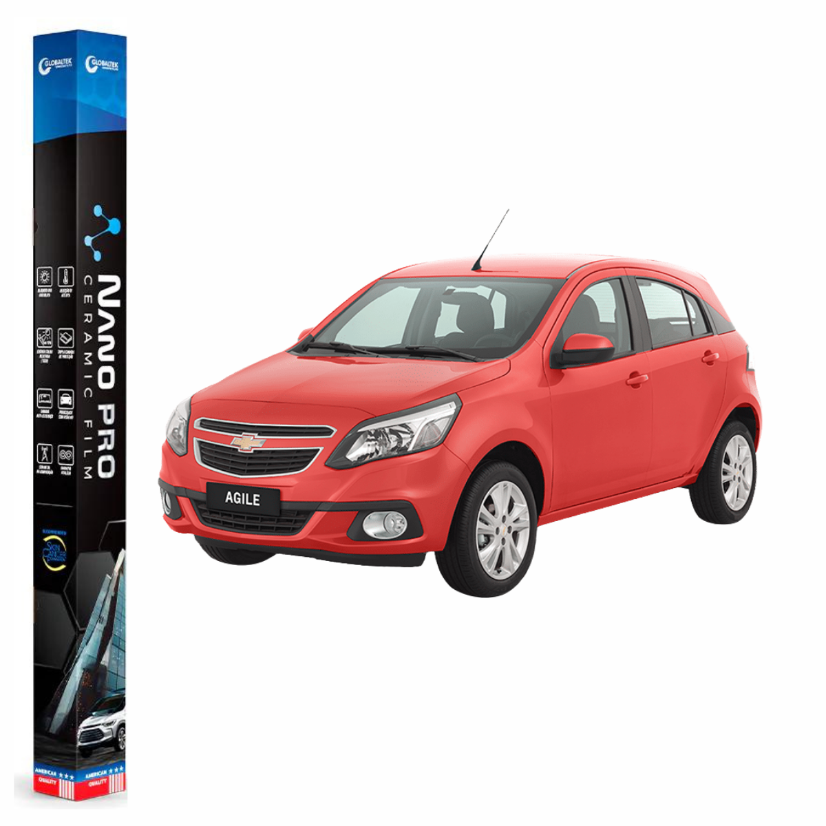 Película Insulfilm Nano Cerâmica Automotiva Térmica - CHEVROLET AGILE