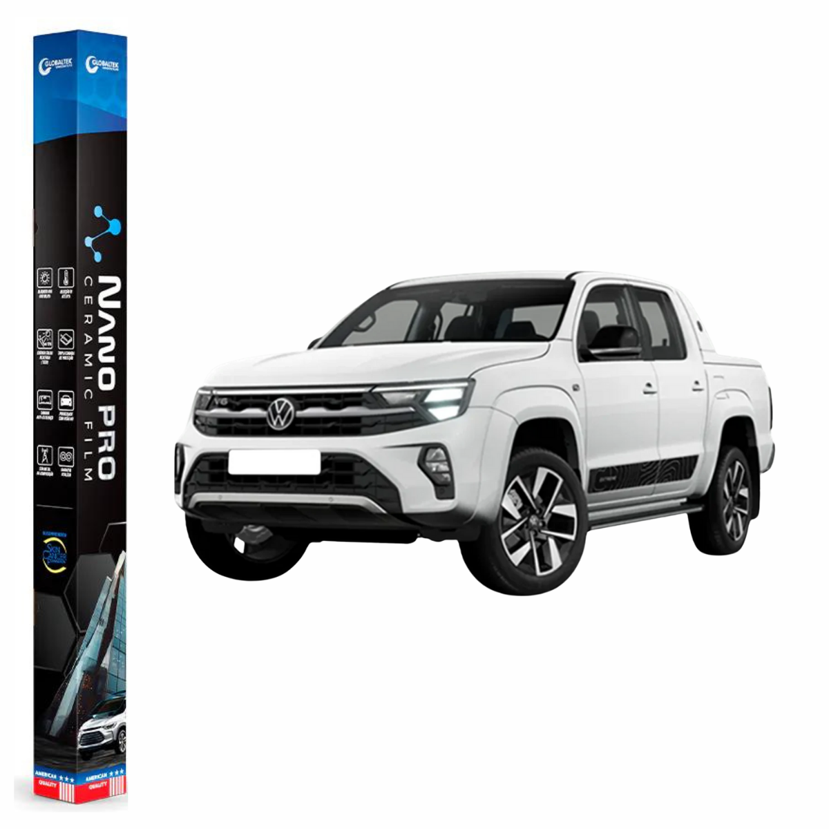 Película Insulfilm Nano Cerâmica Automotiva Térmica - VOLKSWAGEN AMAROK 4 portas