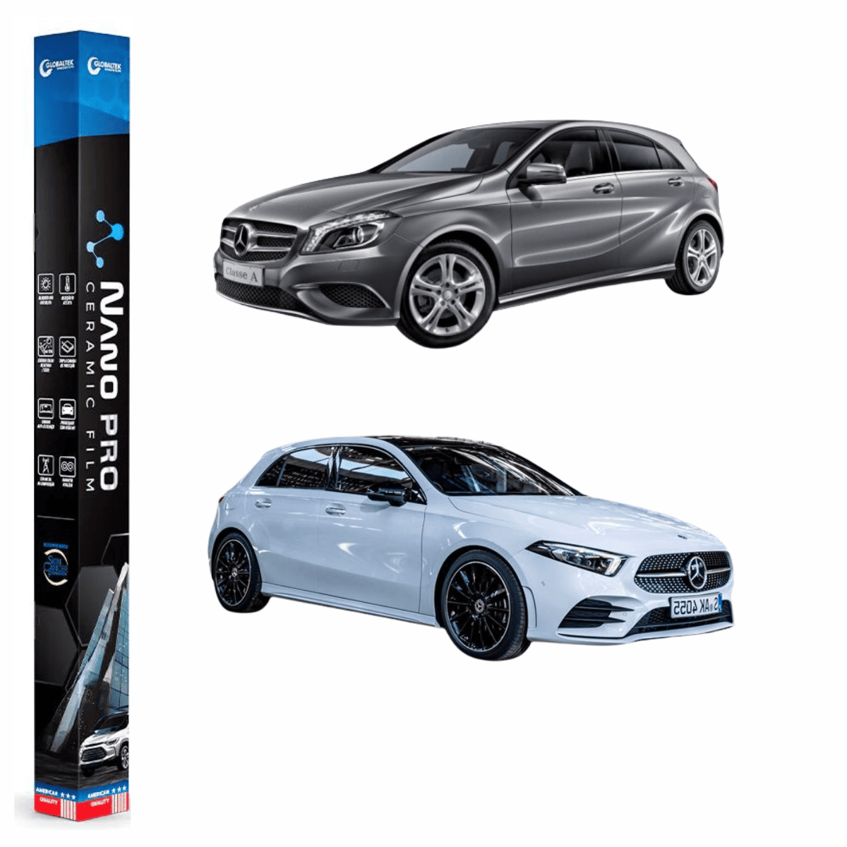 Película Insulfilm Nano Cerâmica Automotiva Térmica - MERCEDES BENZ A 200 HATCH