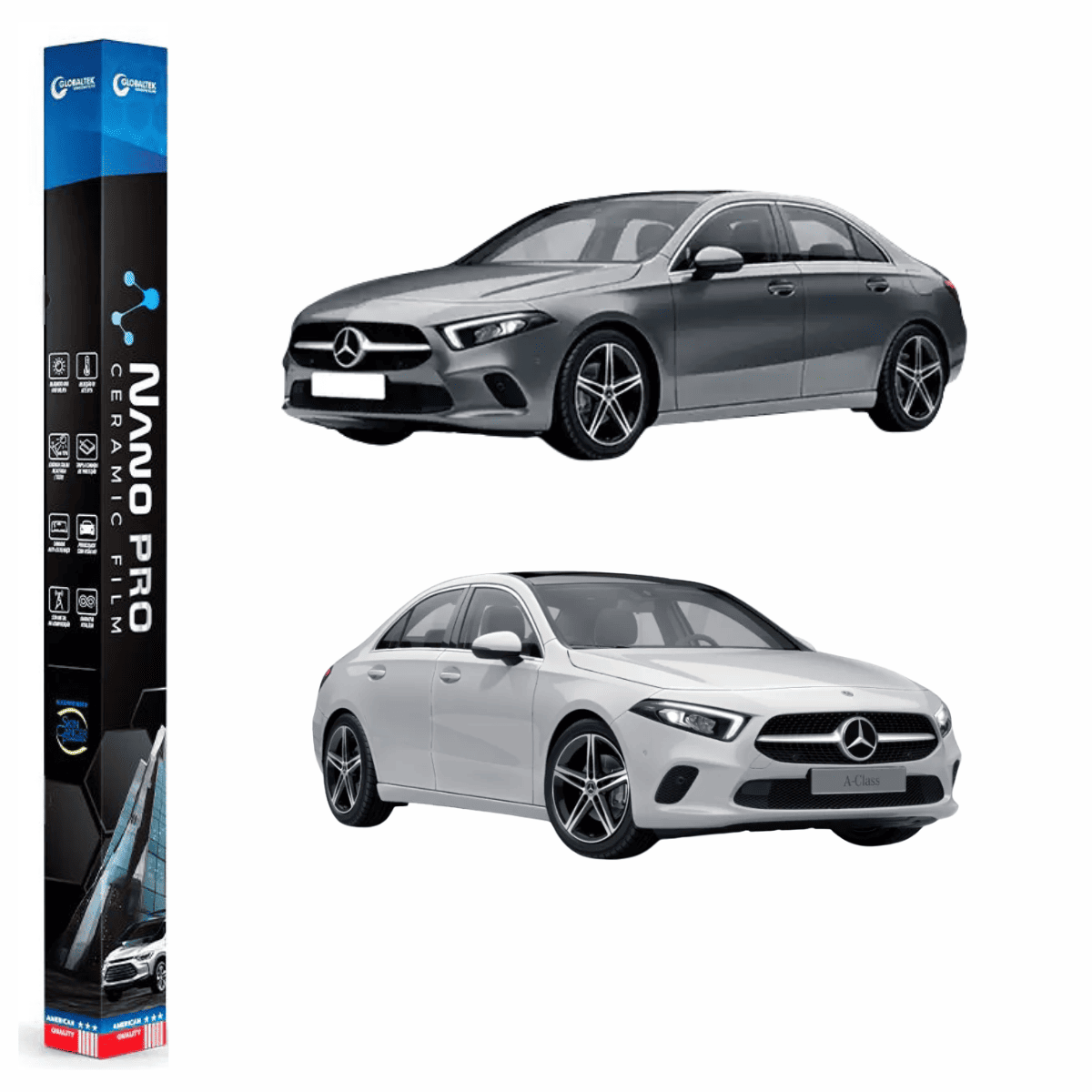 Película Insulfilm Nano Cerâmica Automotiva Térmica - MERCEDES BENZ A 200 SEDAN