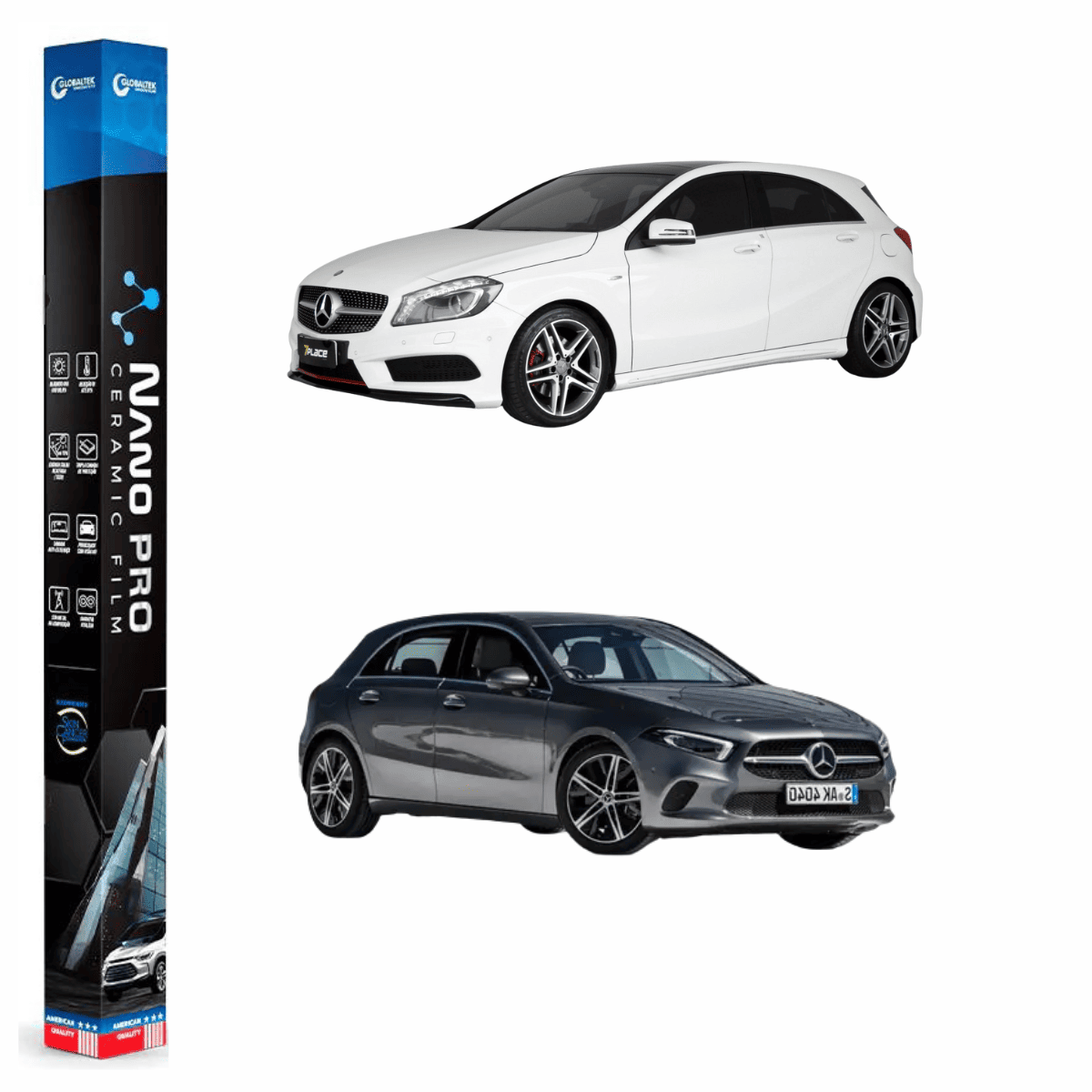 Película Insulfilm Nano Cerâmica Automotiva Térmica - MERCEDES BENZ A 250 HATCH