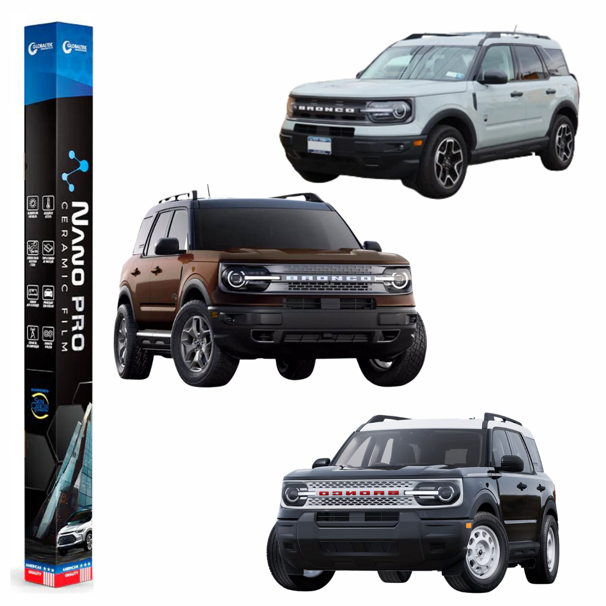 Película Insulfilm Nano Cerâmica Automotiva Térmica - FORD BRONCO SPORT
