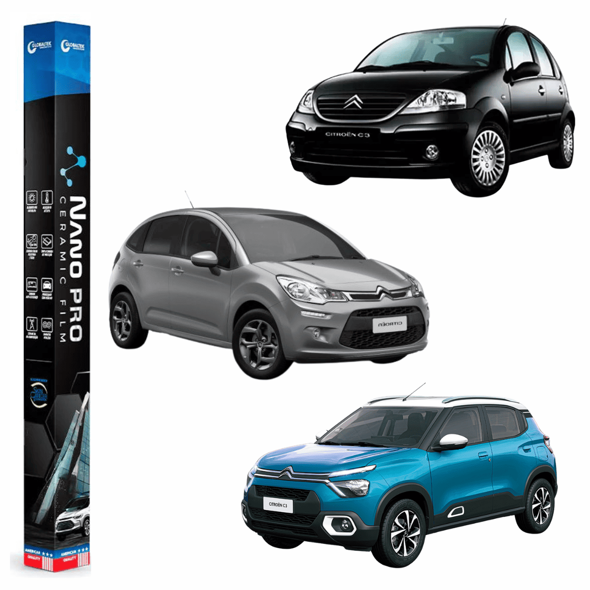 Película Nano Cerâmica Automotiva Térmica - CITROEN C3