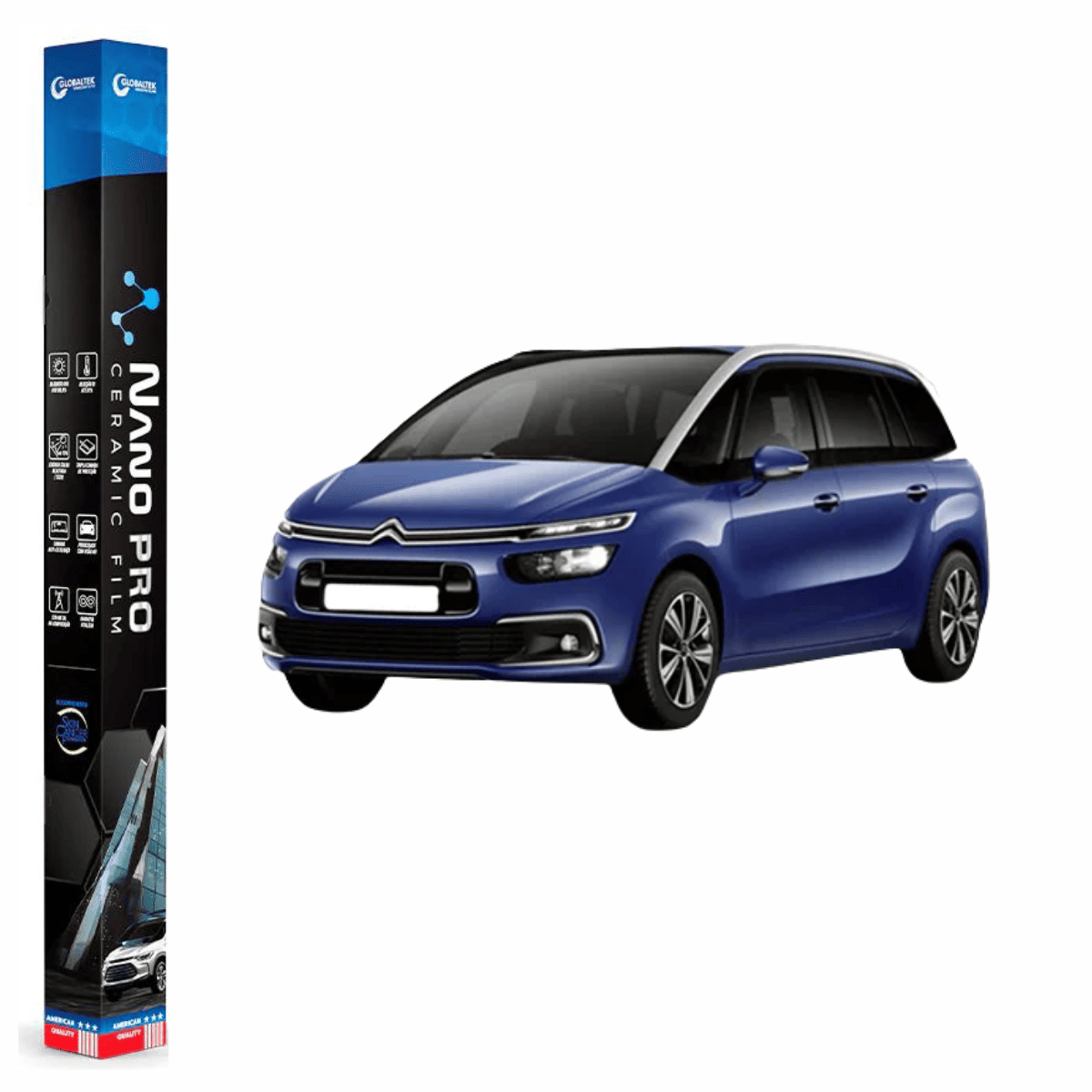 Película Nano Cerâmica Automotiva Térmica - CITROEN C4 GRAND PICASSO