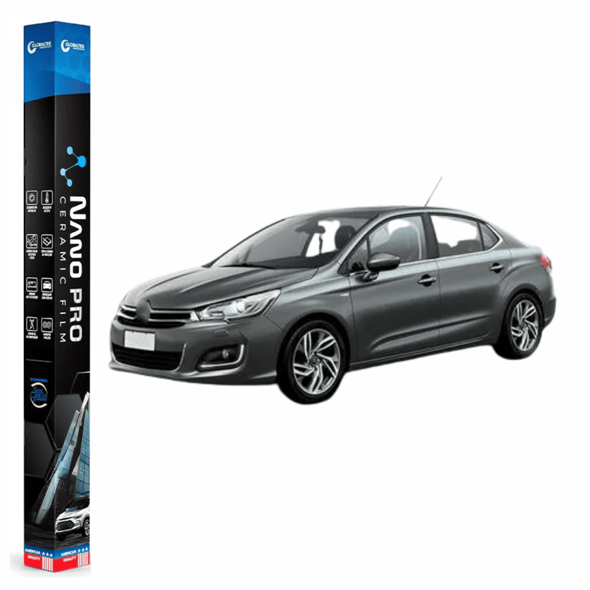 Película Nano Cerâmica Automotiva Térmica - CITROEN C4 LOUNGE