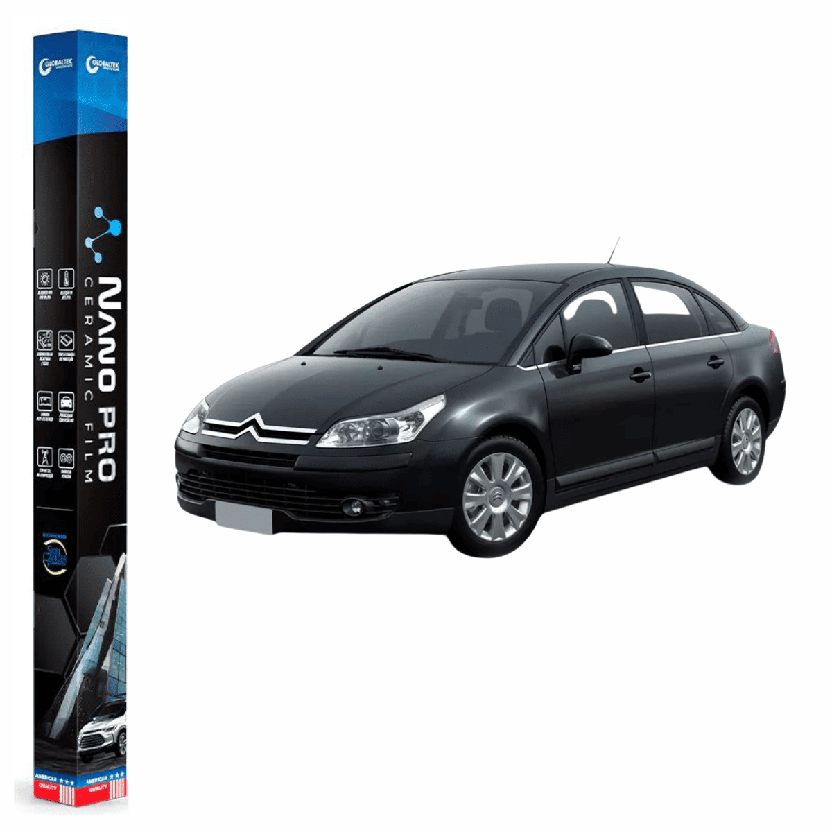 Película Nano Cerâmica Automotiva Térmica - CITROEN C4 PALLAS