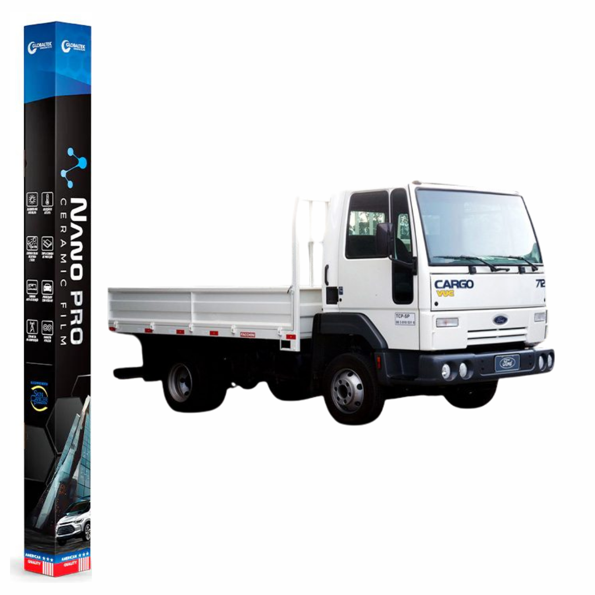 Película Insulfilm Nano Cerâmica Automotiva Térmica - FORD CARGO 712 / 814 / 815 / 816
