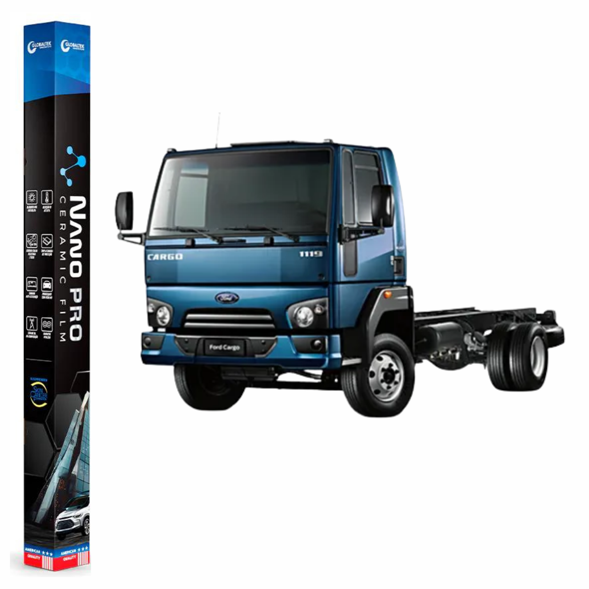 Película Insulfilm Nano Cerâmica Automotiva Térmica - FORD CARGO 712 / 814 / 815 / 816