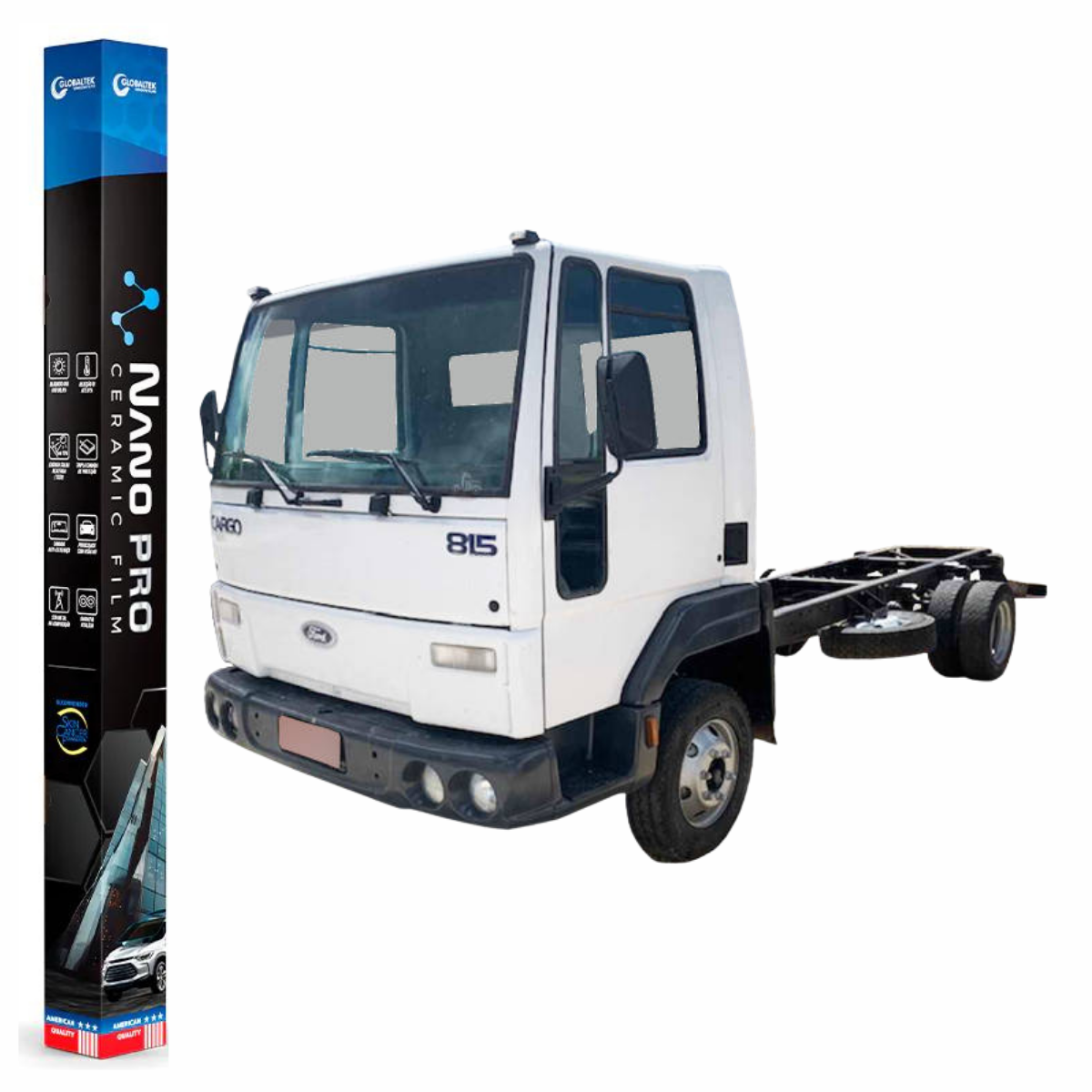 Película Insulfilm Nano Cerâmica Automotiva Térmica - FORD CARGO 712 / 814 / 815 / 816