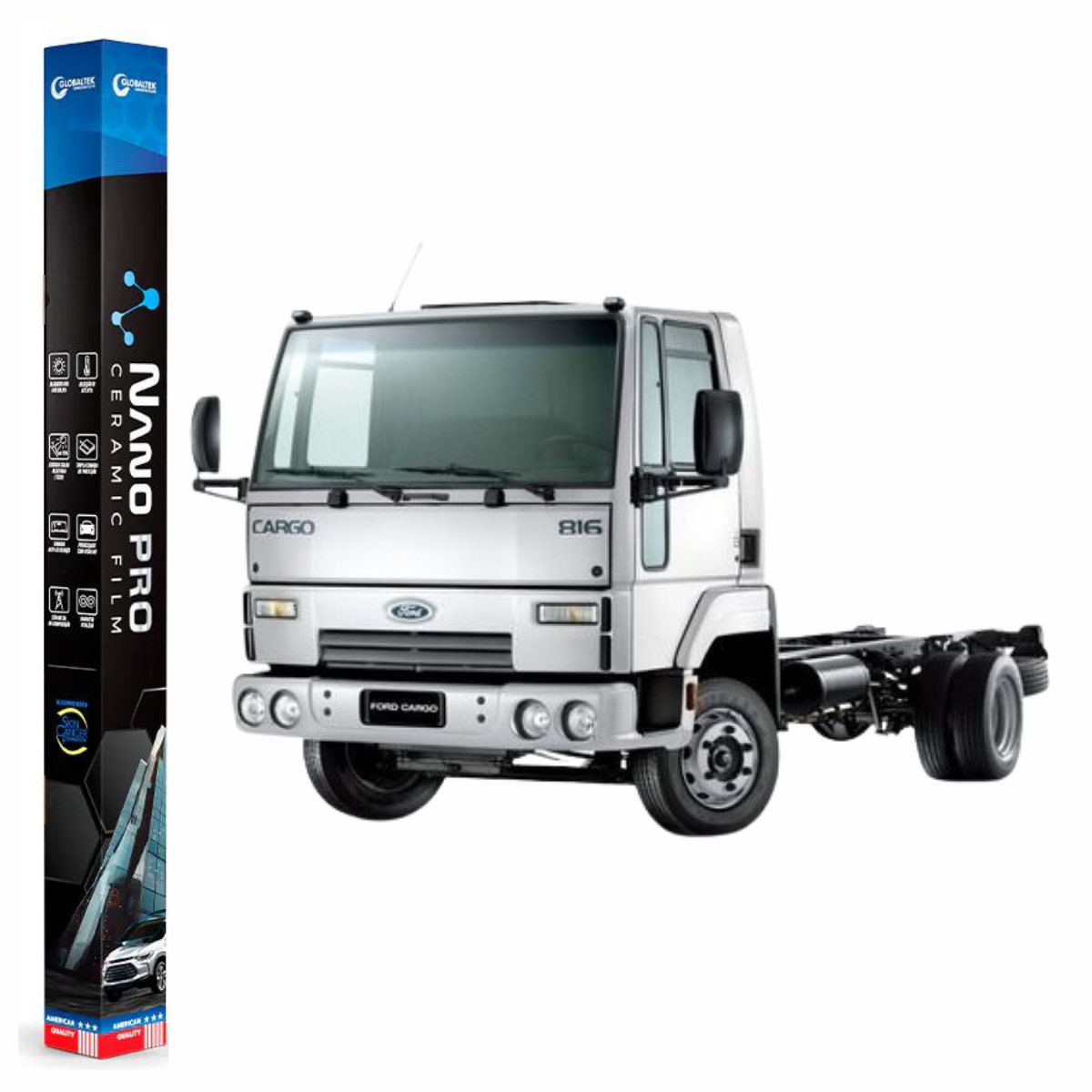 Película Insulfilm Nano Cerâmica Automotiva Térmica - FORD CARGO 712 / 814 / 815 / 816