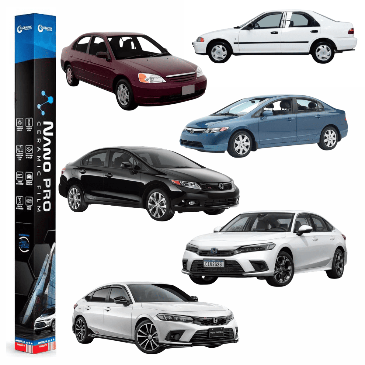 Película Insulfilm Nano Cerâmica Automotiva Térmica - HONDA CIVIC SEDAN