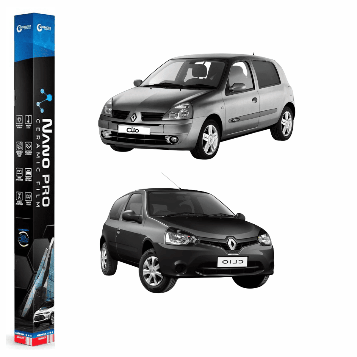 Película Insulfilm Nano Cerâmica Automotiva Térmica - RENAULT CLIO 2 PORTAS