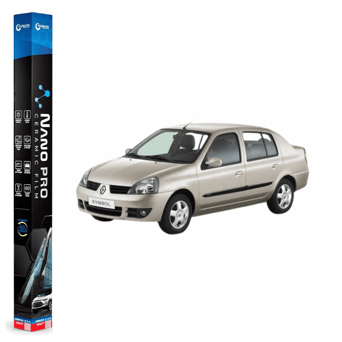 Película Insulfilm Nano Cerâmica Automotiva Térmica - RENAULT CLIO SEDAN