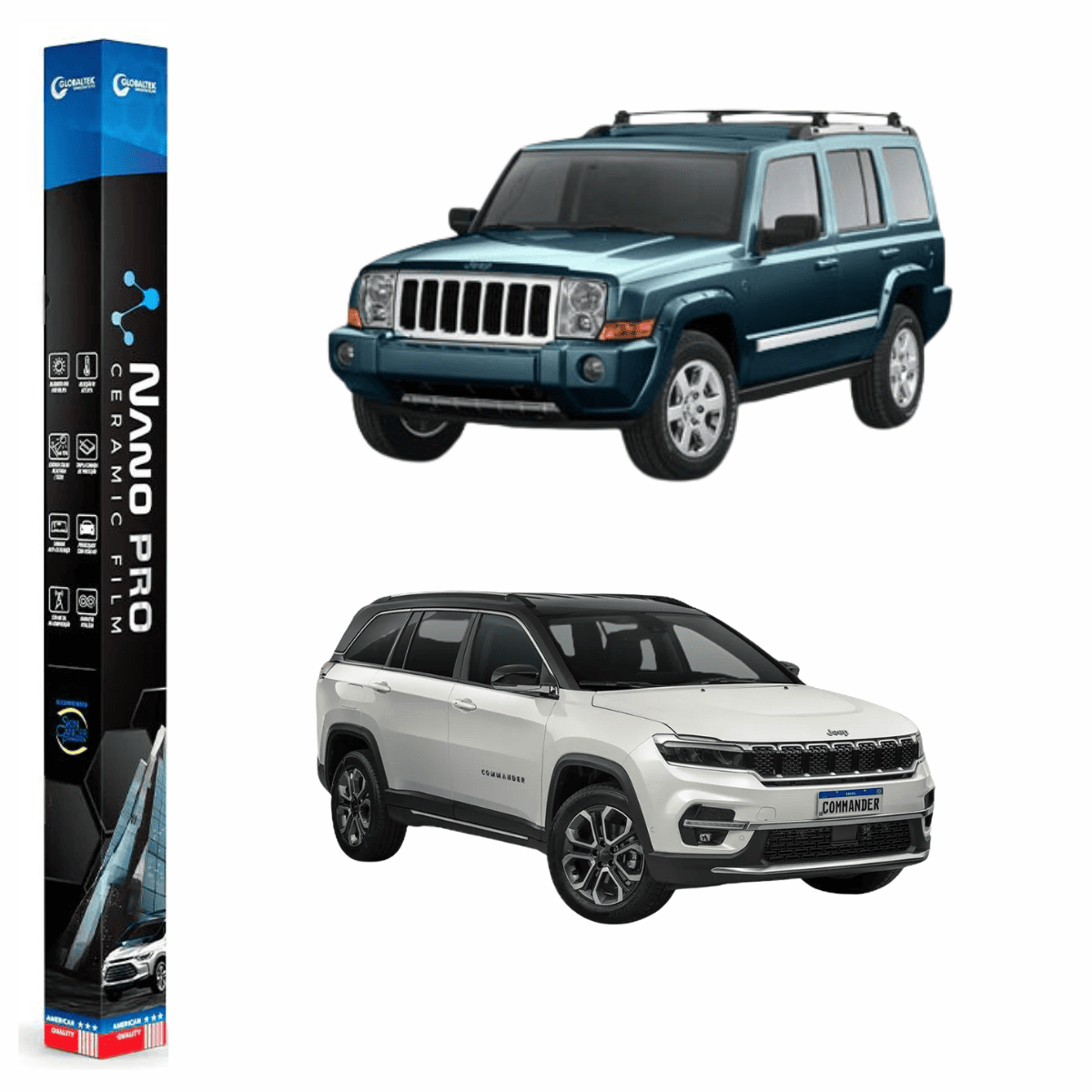Película Insulfilm Nano Cerâmica Automotiva Térmica - JEEP COMMANDER