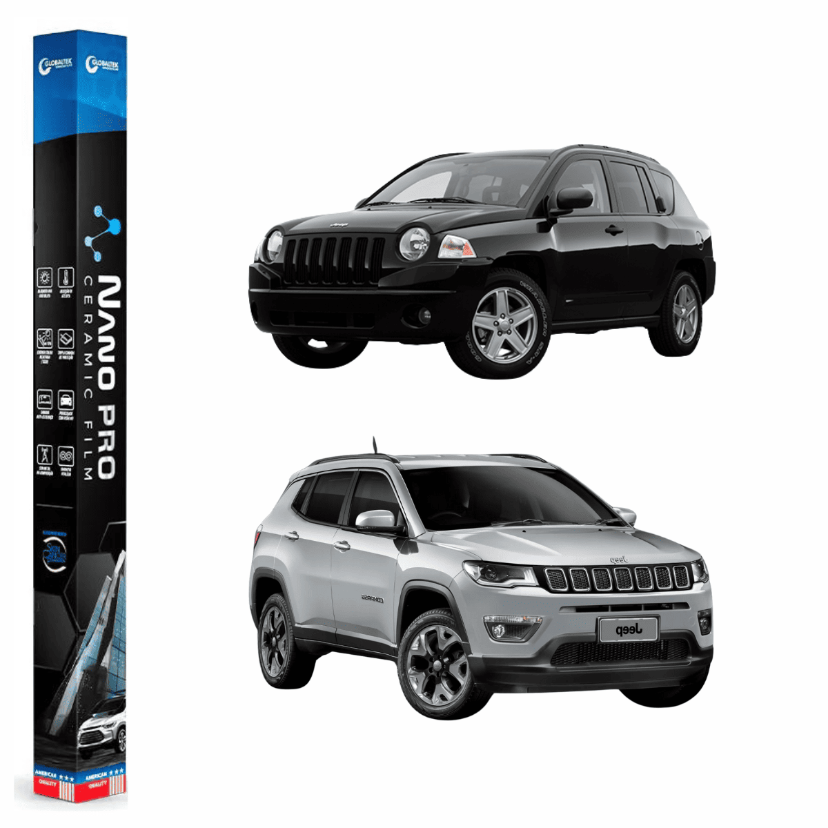 Película Insulfilm Nano Cerâmica Automotiva Térmica - JEEP COMPASS