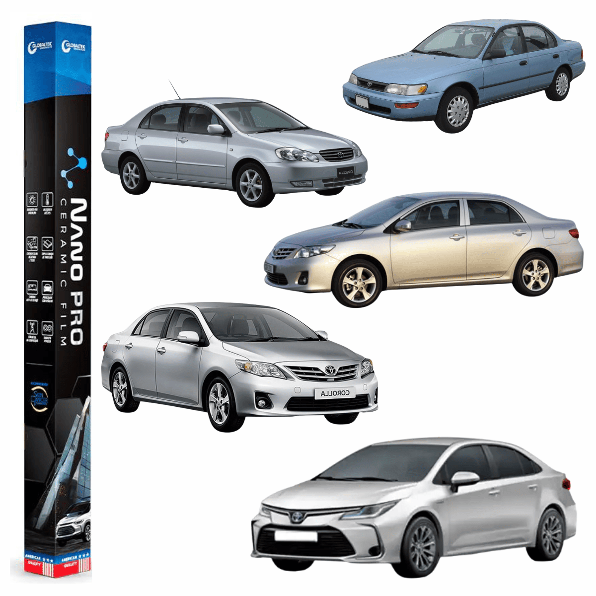 Película Insulfilm Nano Cerâmica Automotiva Térmica - TOYOTA COROLLA