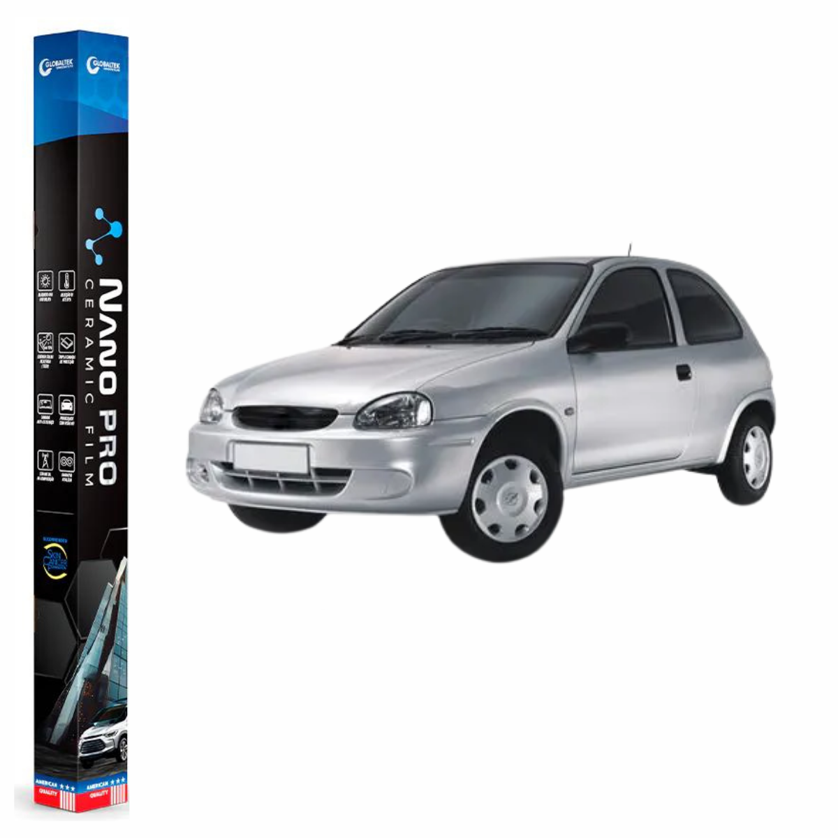 Película Insulfilm Nano Cerâmica Automotiva Térmica - CHEVROLET CORSA 2 PORTAS