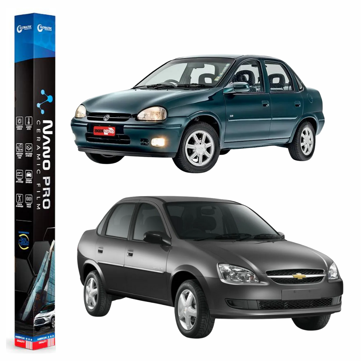 Película Insulfilm Nano Cerâmica Automotiva Térmica - CHEVROLET CORSA SEDAN MAX
