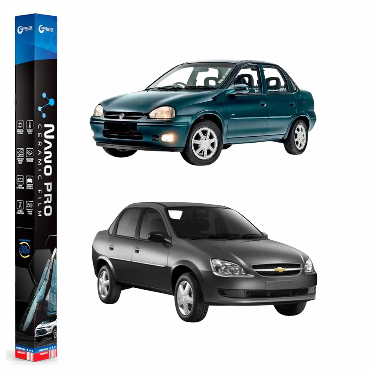 Película Insulfilm Nano Cerâmica Automotiva Térmica - CHEVROLET CORSA CLASSIC