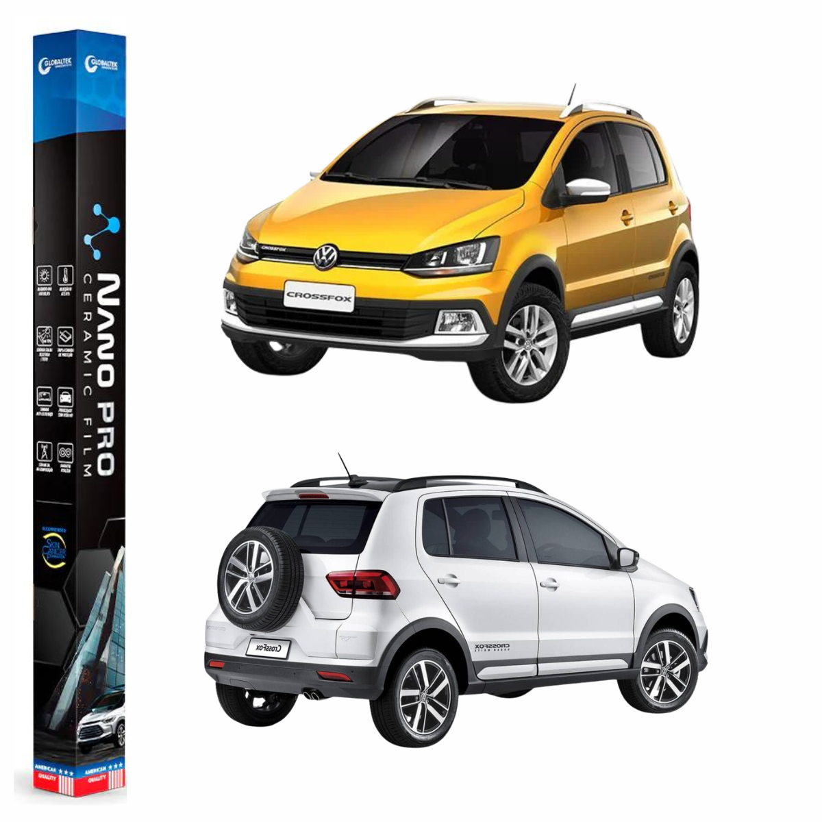 Película Insulfilm Nano Cerâmica Automotiva Térmica - VOLKSWAGEN CROSS FOX