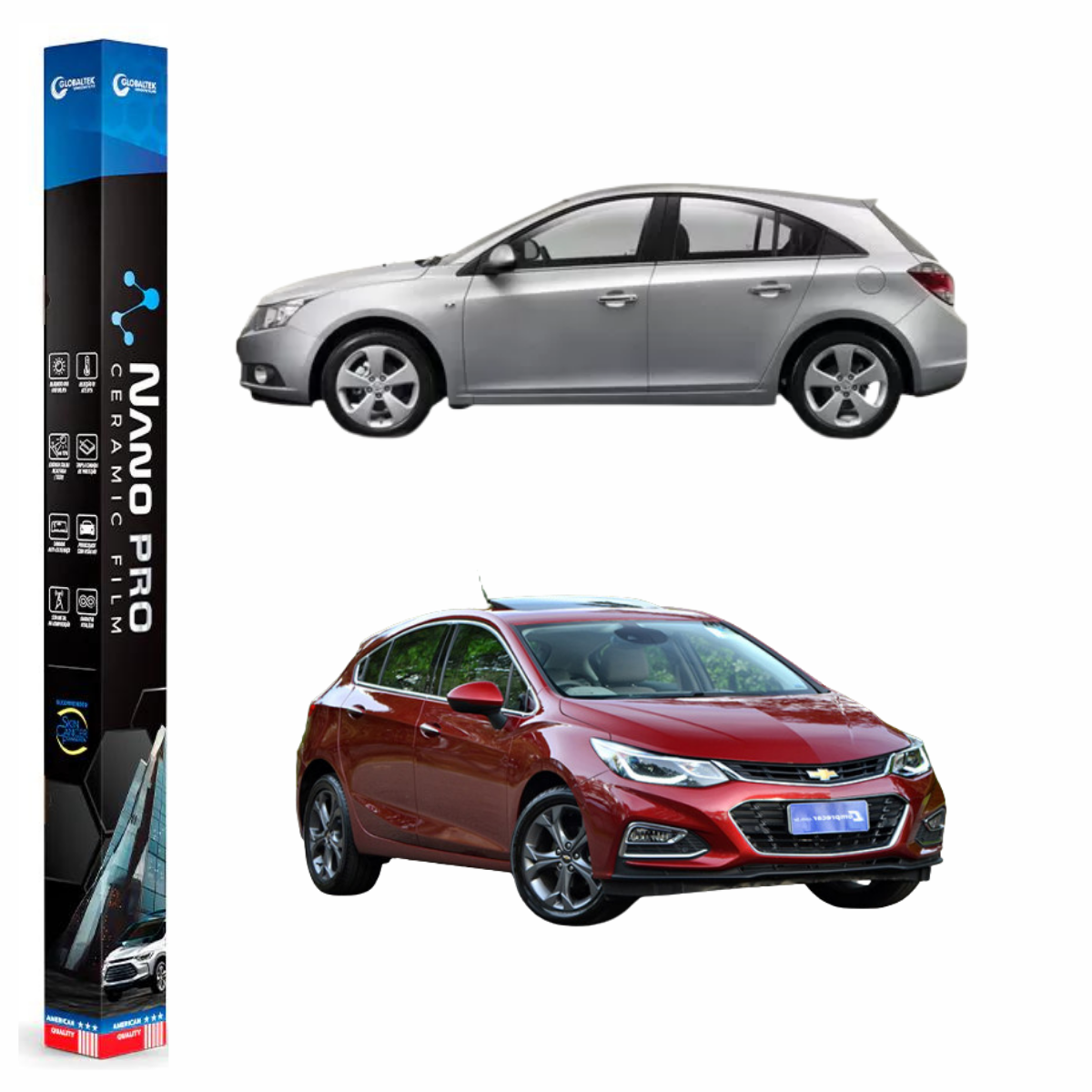 Película Nano Cerâmica Automotiva Térmica - CHEVROLET CRUZE HATCH