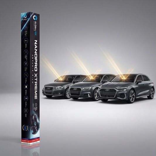Insulfilm Nano Cerâmica Audi A3 Sportback 4 Portas — Compatível com Gerações 8P, 8V e 8Y Sportback (2003-2024) — Corte Computadorizado Sob Medida — Película Térmica Premium Nanopro Xtreme