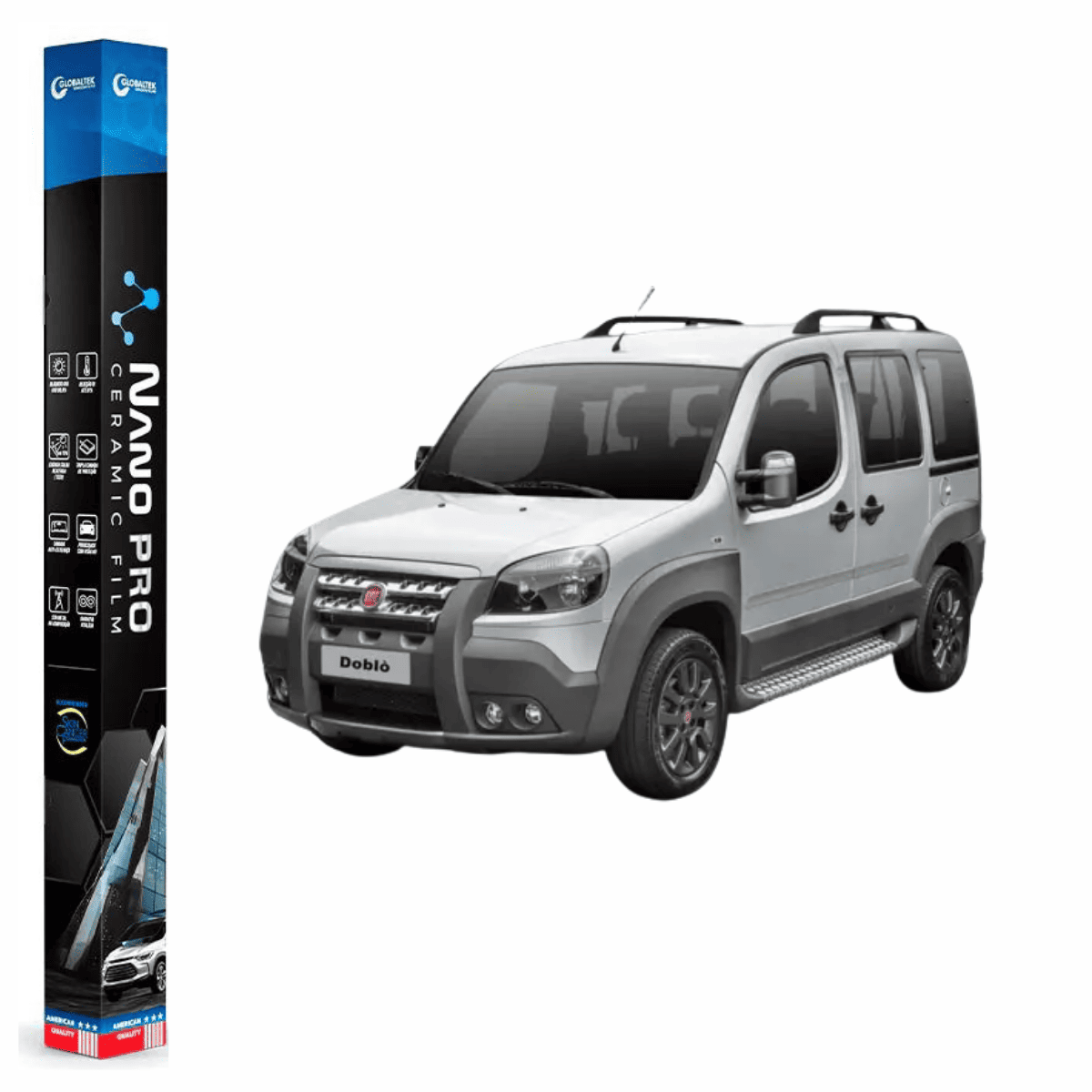 Película Insulfilm Nano Cerâmica Automotiva Térmica - FIAT DOBLO